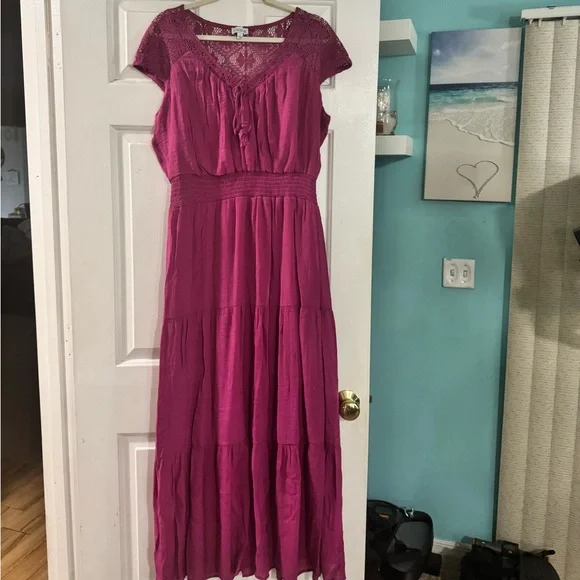 Luxology Fuchsia Lace Dress - Picture 5 of 6